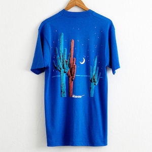 VTG RARE 1990s Marlboro Cactus Pocket T Shirt Sz. L Large Royal Blue Deadstock Tee Wild West Cigarettes Single Stitch Saguaro Asap Rocky
