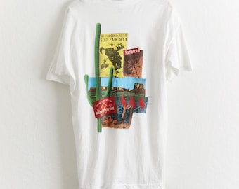 90s Marlboro Northern Arizona Railroad Pocket T-shirt White Sz XL