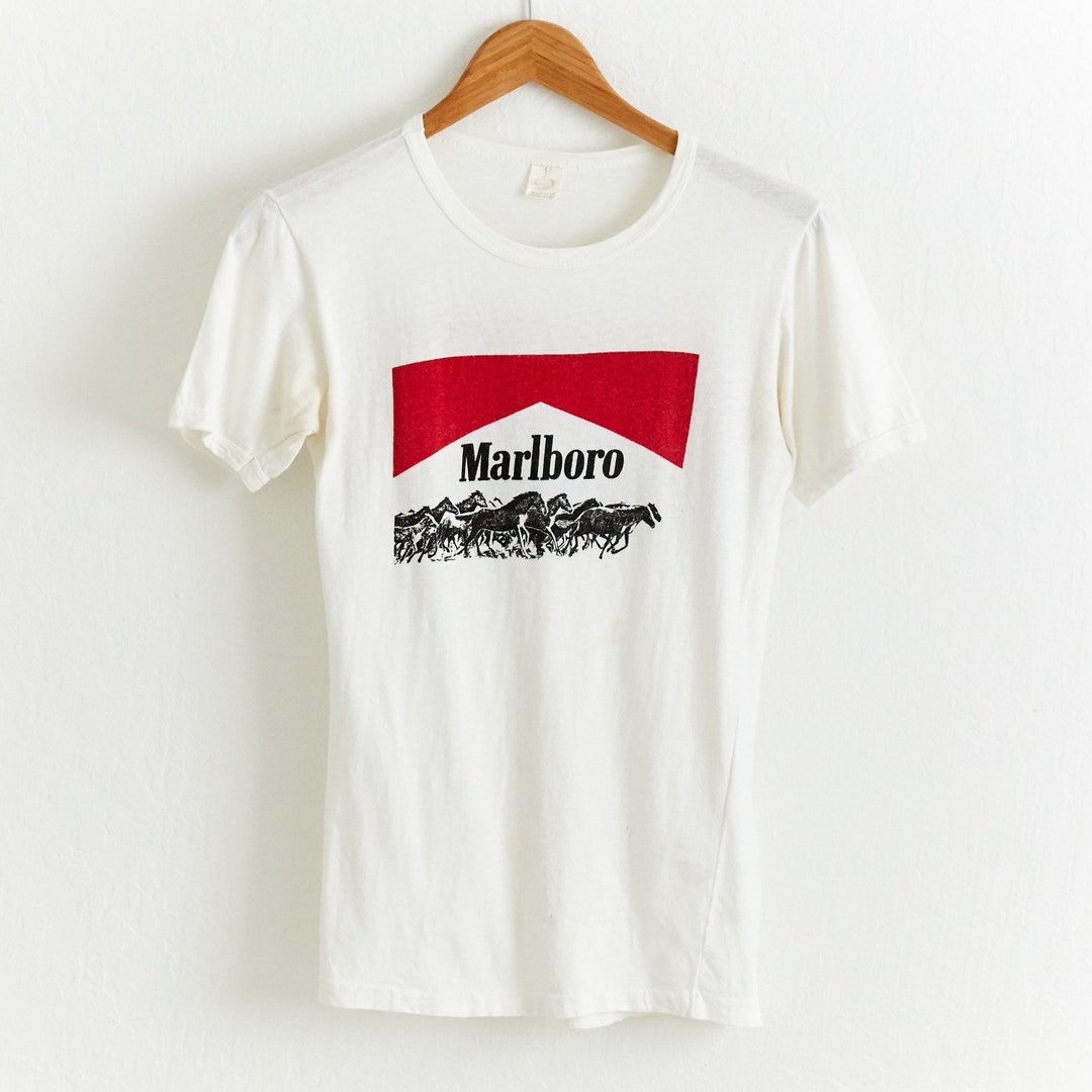 VTG 1970s Marlboro Ringer T Shirt Sz. S Small White Red Double - Etsy Canada