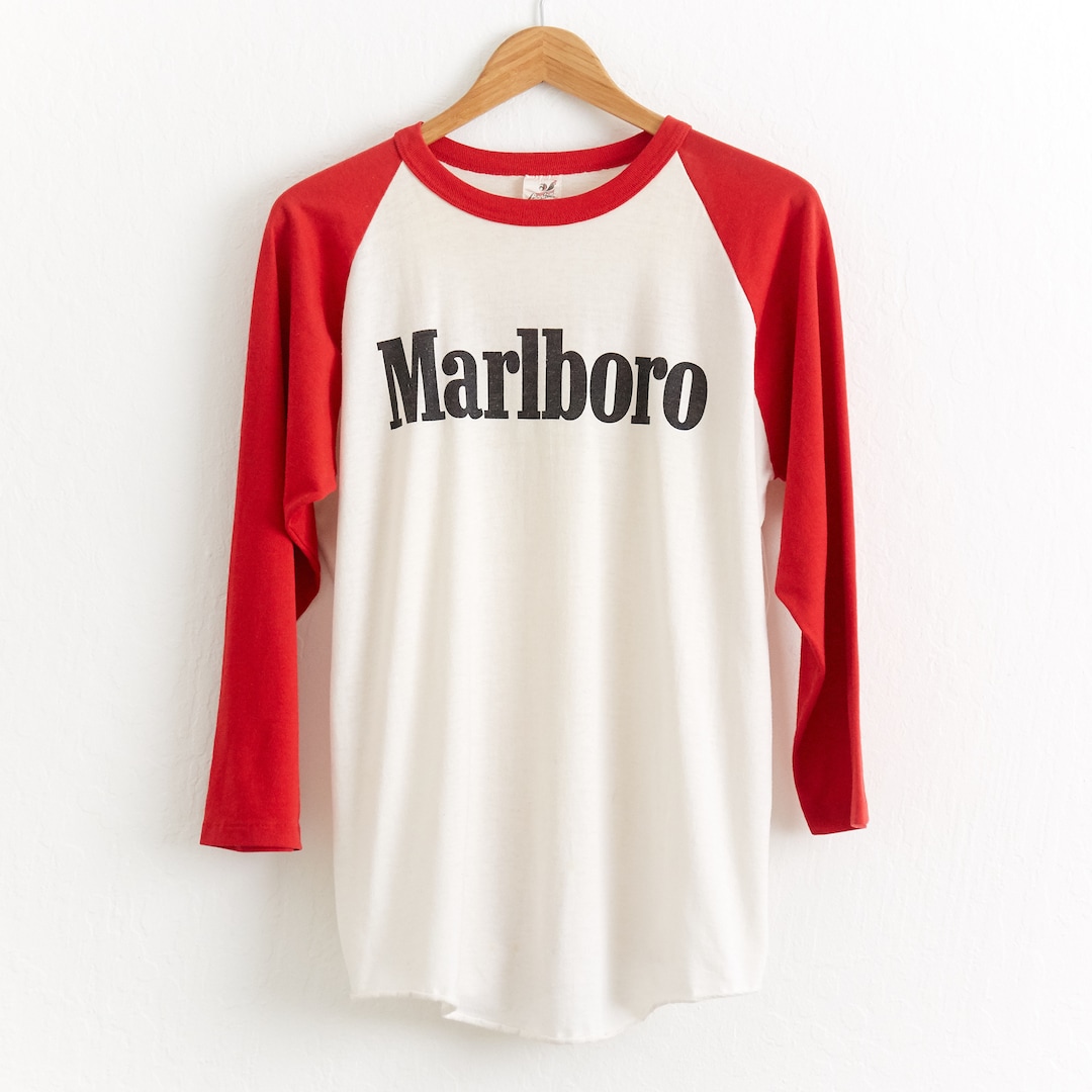 Marlboro / 長袖シャツ/ボルドー/40-50s/RANGE RIDER/肩ヤケ有 Vintage 1984 Marlboro Penrods Baseball T-shirt - Red Raglan