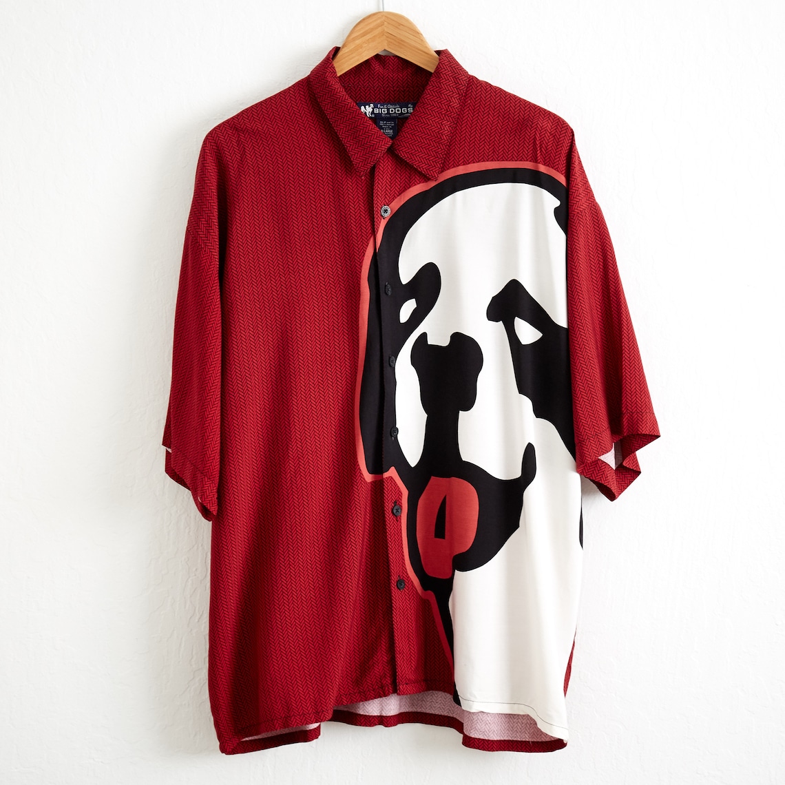 VTG 1990s Big Dogs Shirt Sz. XL Maroon Red Button up Short Etsy