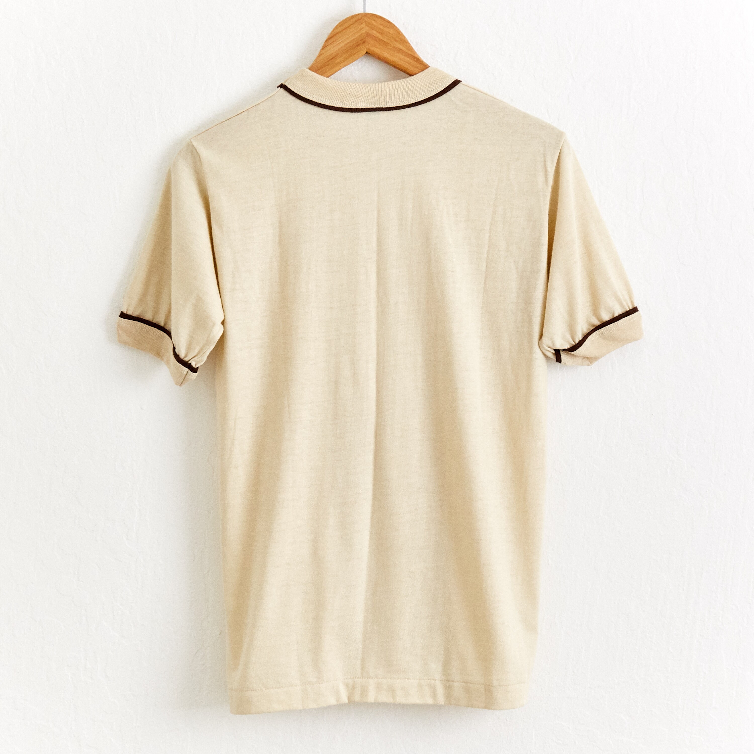 VTG RARE 1970s Camel Ringer T Shirt Sz. S Small Beige Tan Tee Deadstock ...