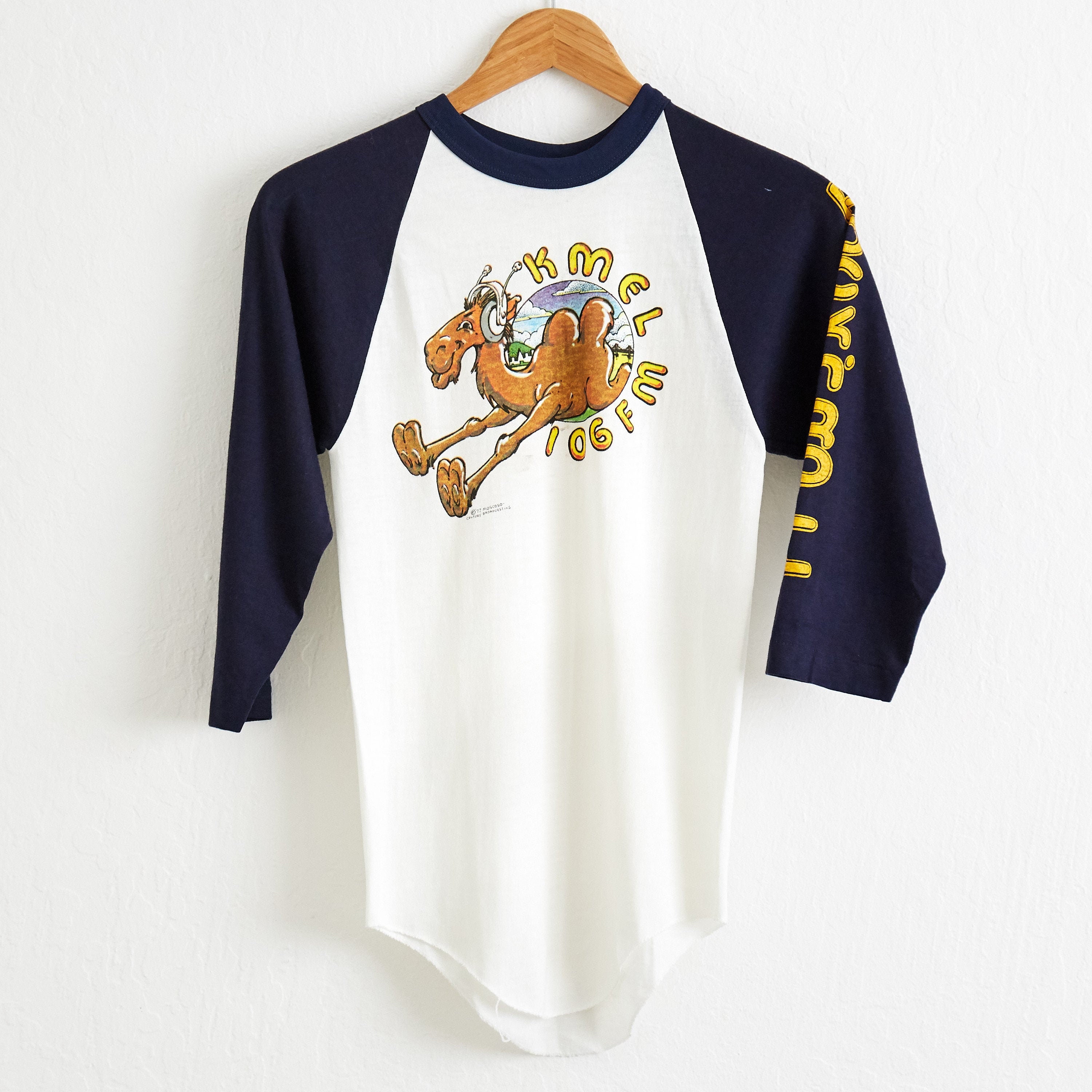 VTG 1970s 106 KMEL Bay Area Radio Station Baseball T Shirt