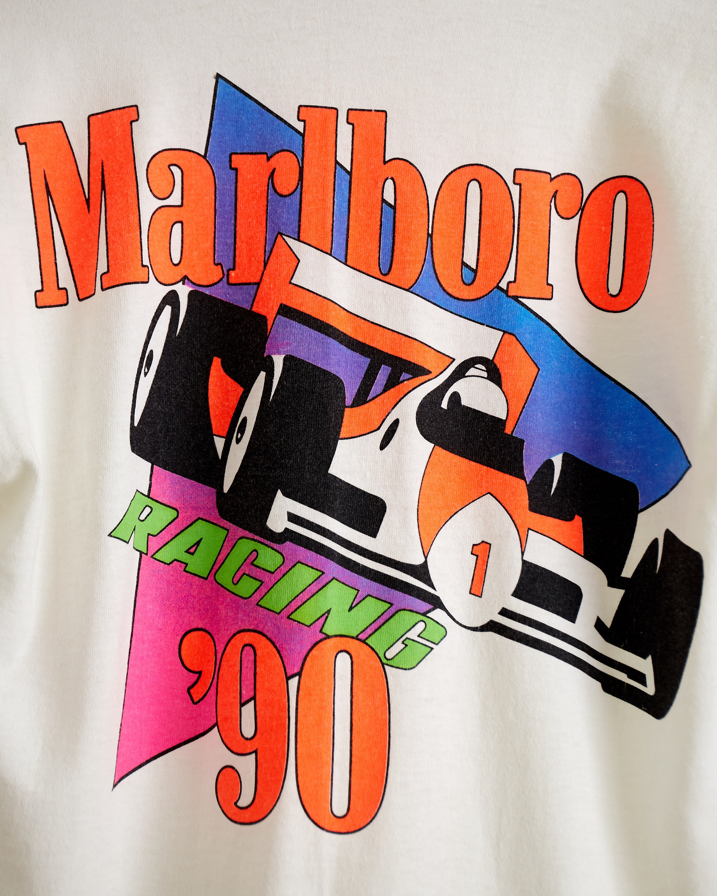 VTG 1990 Marlboro Racing Team T Shirt Sz. M Medium White Tee - Etsy