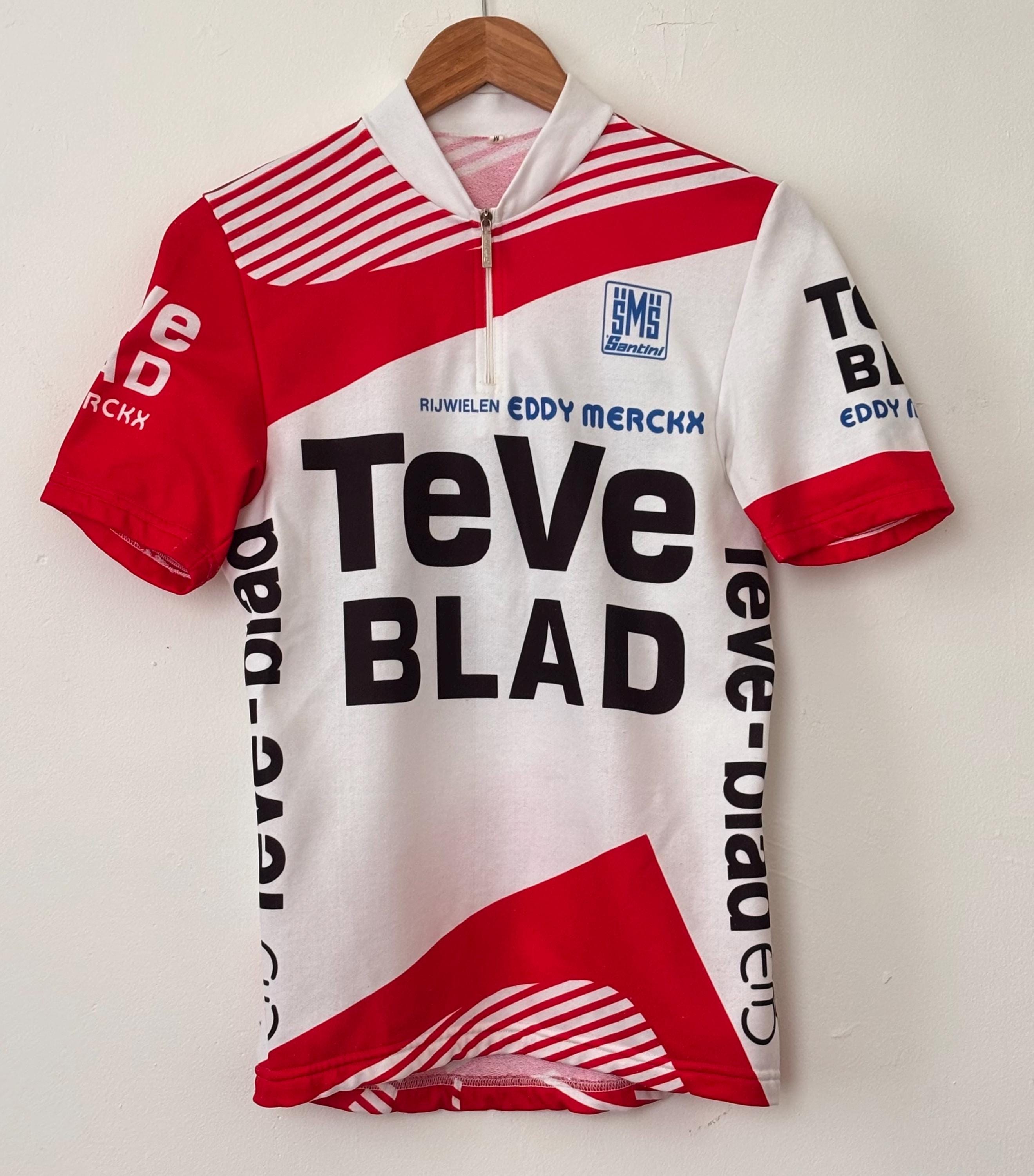 Maillot Cycliste Vintage Santini Bonjour Toupargel 2000 - Bleu Taille XL