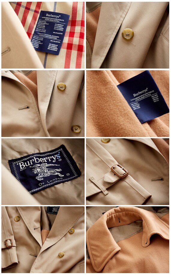 VTG RARE 1970s Burberry Trench Coat Sz. L Large 42