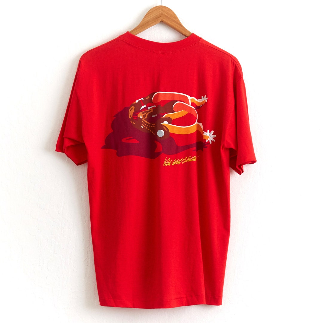 Vintage 90s Marlboro Cowboy Spurs T-shirt: Wild West Collection