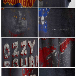 Puede incluir: Una camiseta gris sin mangas con un estampado gr&aacute;fico descolorido de Ozzy Osbourne. La impresi&oacute;n incluye el texto "Ozzy Osbourne" y "1982". La camiseta tiene un aspecto desgastado con algunas &aacute;reas del estampado descoloridas o faltantes.