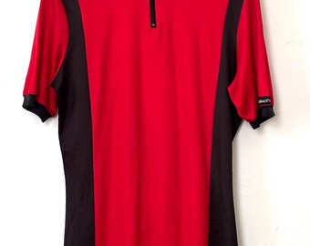 Maillot ciclista vintage Bellweather de los años 80: rojo y negro, talla L