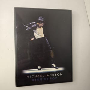 Michael Jackson King of Pop Portrait Art Print Black Wood