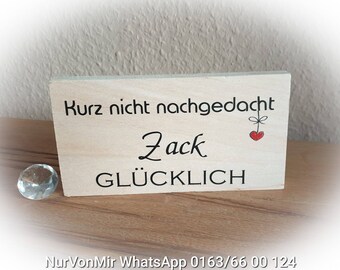 Enseigne en bois « Zack glücklich », décoration en bois enseigne en bois avec slogan, enseignes en bois, printemps, décoration d’été, décoration en bois