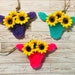 Cow head with sunflowers,  Car Scent, Air Freshener, Aroma Bead, Car Ornie, Car Freshie, Teacher gift, Texas boutiques, Fundraiser items 