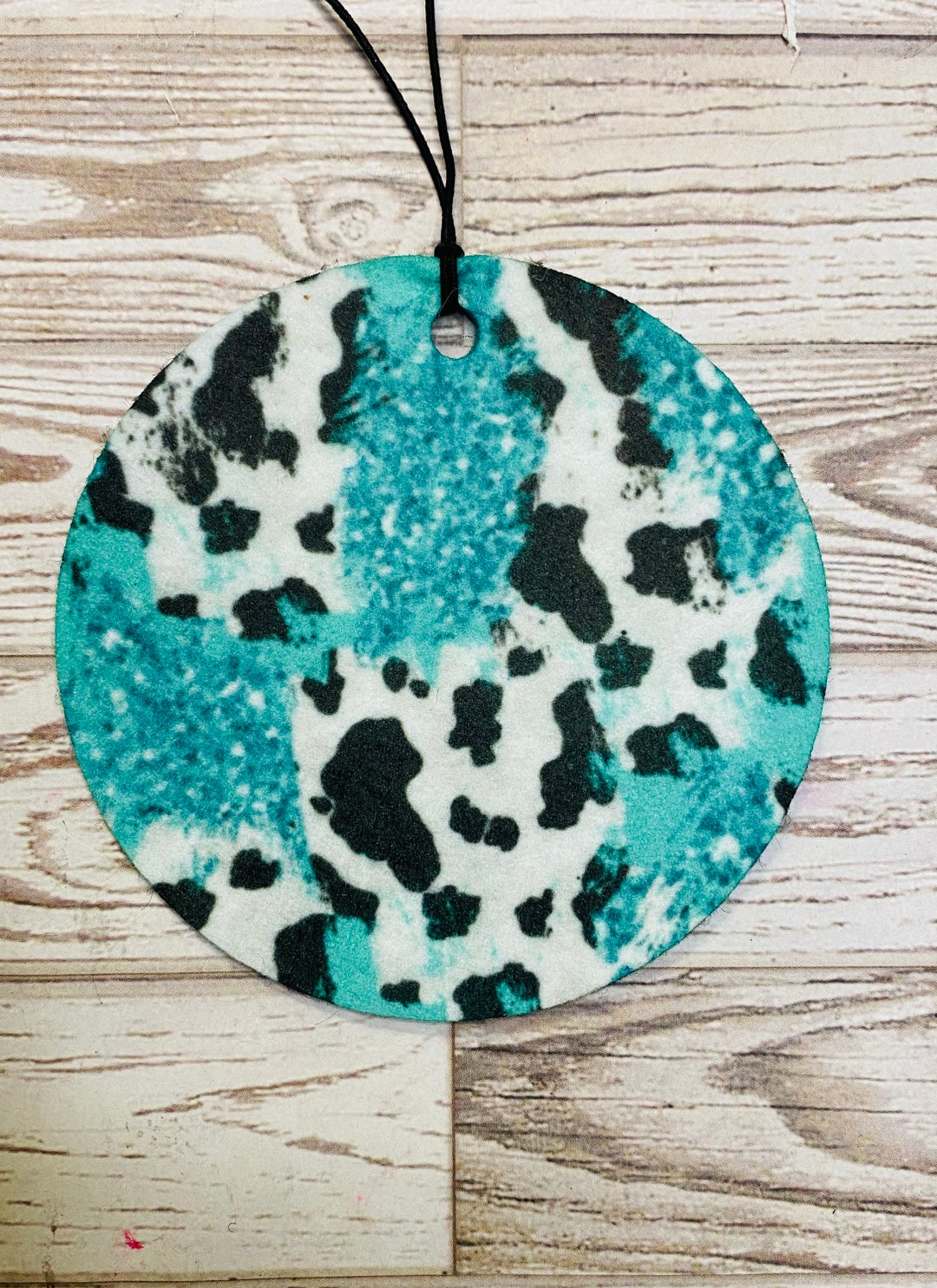 Felt Air Freshener Cow Print Turquoise Air Freshener Car Etsy