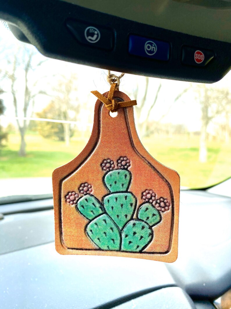 Cow Tag, Faux Leather, Cactus, Air Freshener, Teacher gifts, Texas boutique, Car Accessory, Western Gifts, Boutique items, car, cacti 