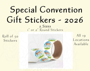 JW, Roll of 50 stickers, 2026 International Convention Stickers, 1" or 2"