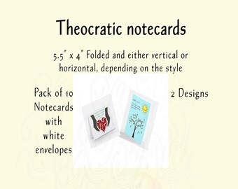 Set of 10 Theocratic note cards with envelopes