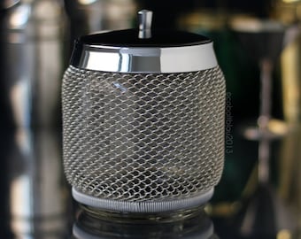 Secchiello per il ghiaccio in vetro vintage con coperchio