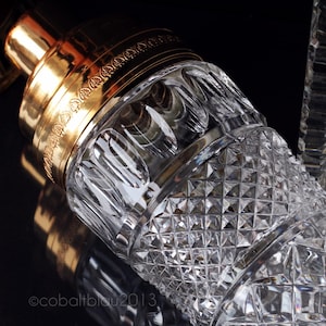 Cocktail Shaker, vergoldet, Glas, Vintage, 1960er, 1970er Jahre