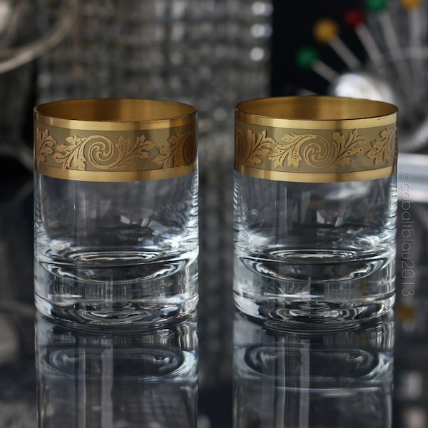 Gold Rim Drinking Glasses Etsy