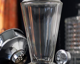 Art Deco Cocktail Shaker, Cut Glass, Crystal, Antique, Vintage, 1930s, 1920s