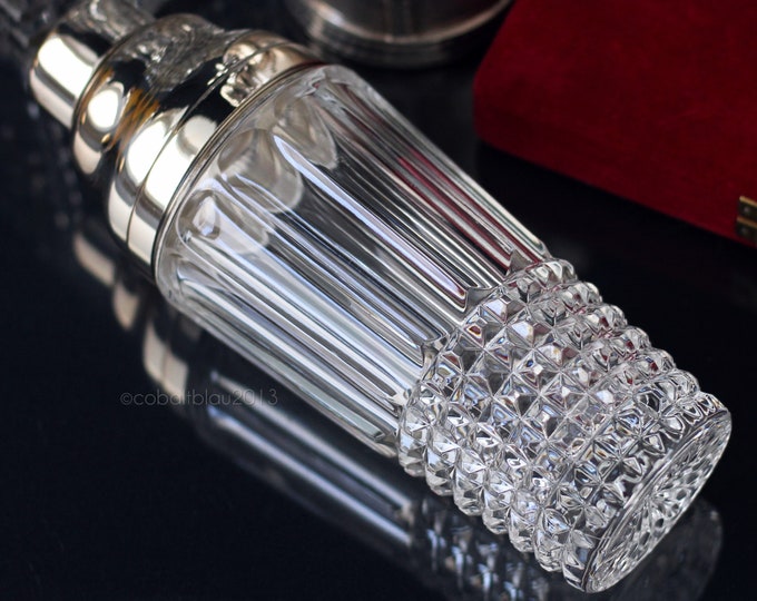 Cocktail Shaker Crystal Glass Vintage Mid Century Crystal Etsy