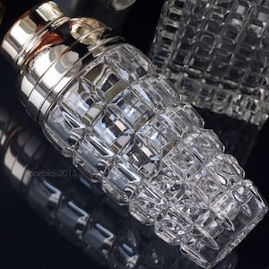 Vintage Crystal Cocktail Shaker: Silver Plated Barware, 1960s