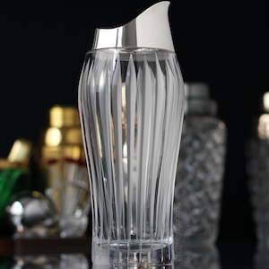 Cocktailshaker Martini-kan mengglas STERLING Silver Cut CRYSTAL Martini Roerglas / Cocktailshakers en barwagenaccessoires