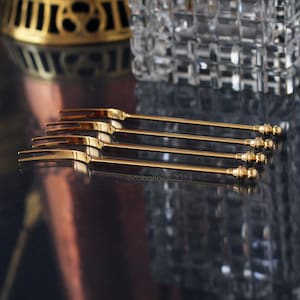 Gold Plated Cocktail Forks: Set of 4 Little Cocktail Picks
