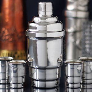 Cocktail Shaker Set, Art Deco, Vintage, Antique, Silver Plated