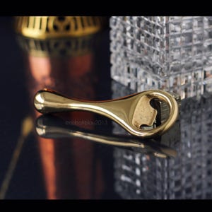 Vtg. Brass Bottle Opener, 1960s, 1970s / Gold Bar Cart & Bar Tools