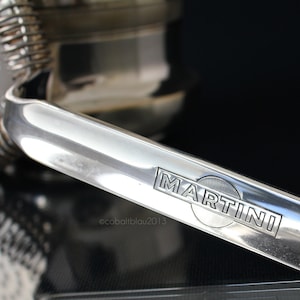 Vintage Martini Rossi Hawthorne Strainer: Silver Plated Bar Accessory