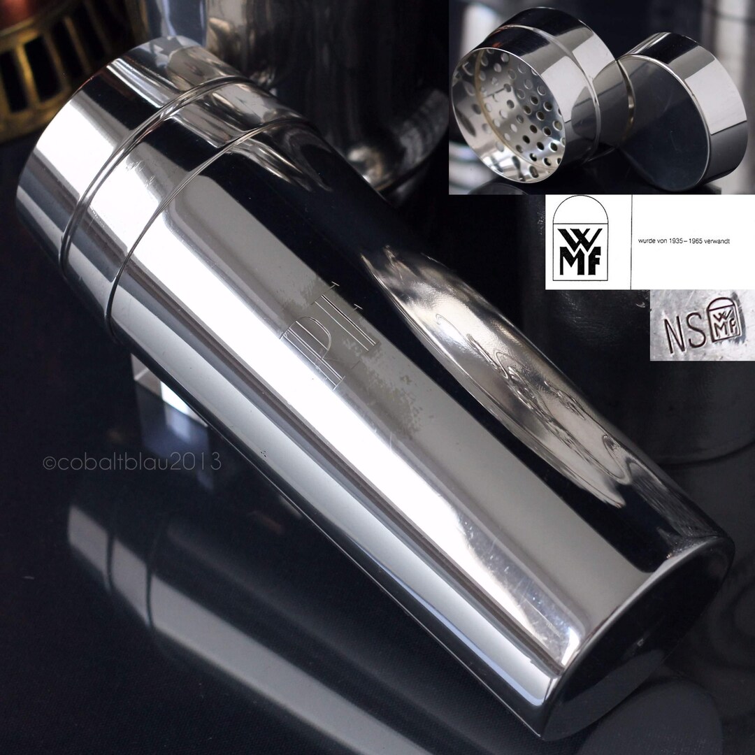 Coctelera vintage alemana WMF: Diseño de Wilhelm Wagenfeld, 1959