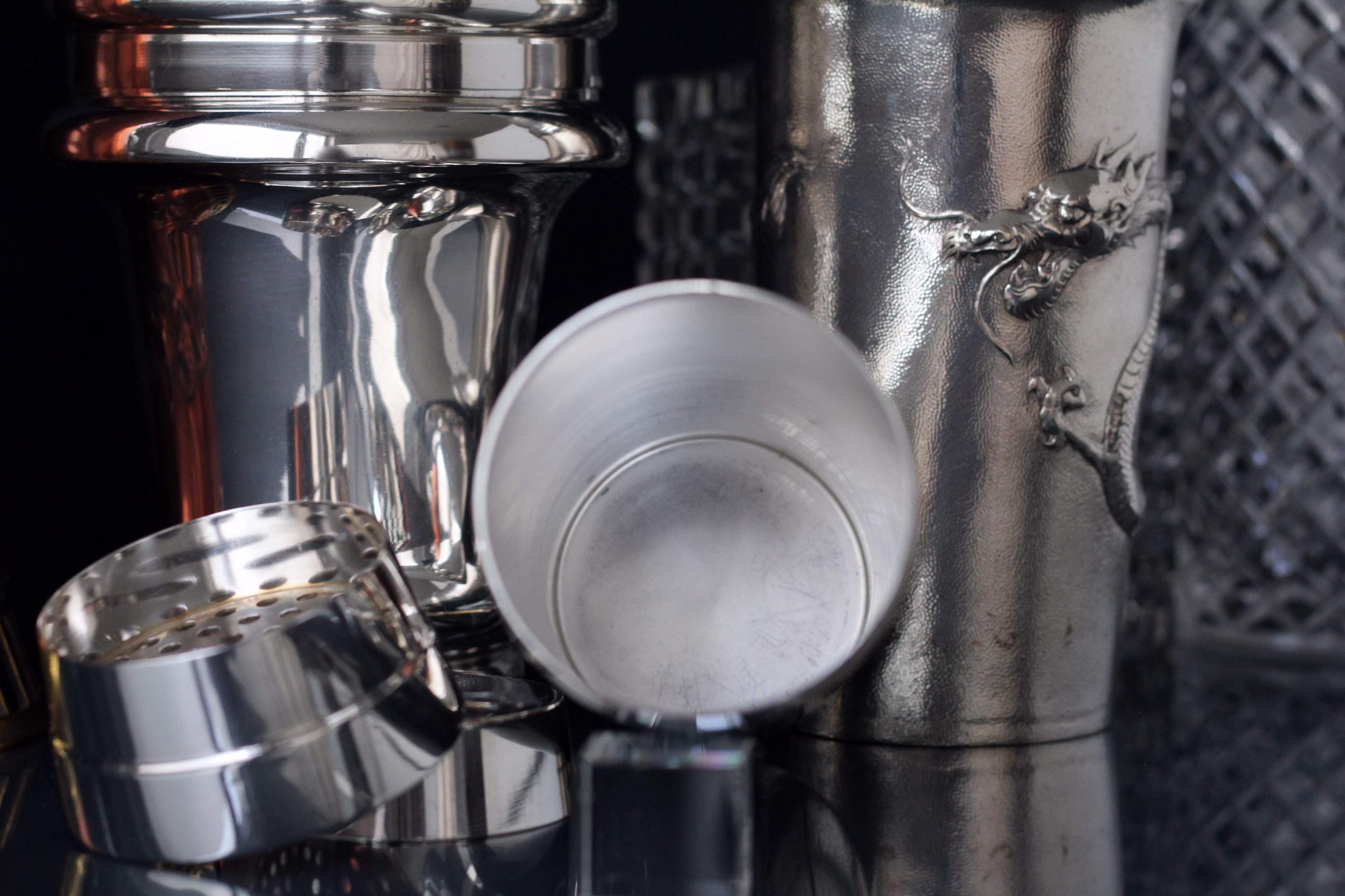 Vintage German WMF Silver Plated Cocktail Shaker: Design by