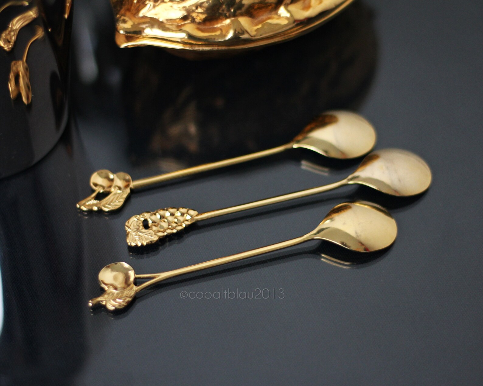 Little Spoons Gold Plated Set of 3 Vintage / Fruit Decor Etsy Israel