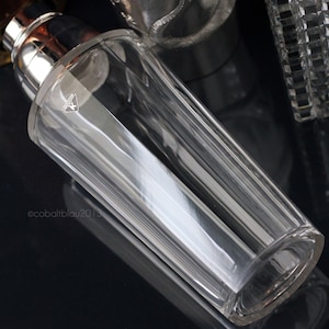 Large Vtg. Crystal Cocktail Shaker, Silver Plated, Cut Crystal Glass