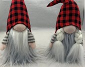Buffalo Plaid Hat Couple Santa Gnome Elf Tomte Nisse Tonttu 13 quot tall