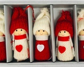 Nordic Santa Elf Gnome Tomte Nisse Box of 5 Ornaments