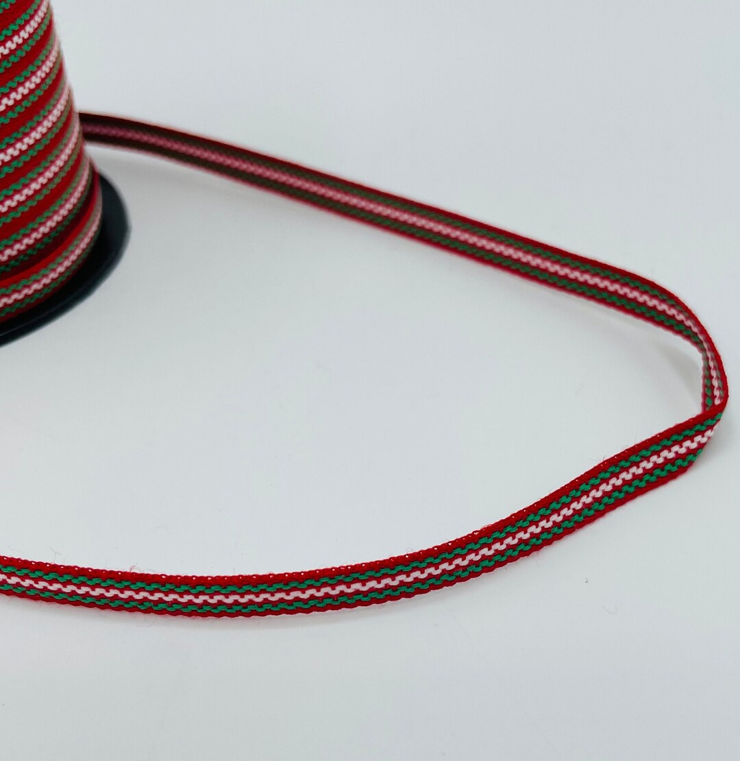 Swedish Woven Fabric Ribbon Trim - 5 Yard Piece - Red White & Green - Etsy