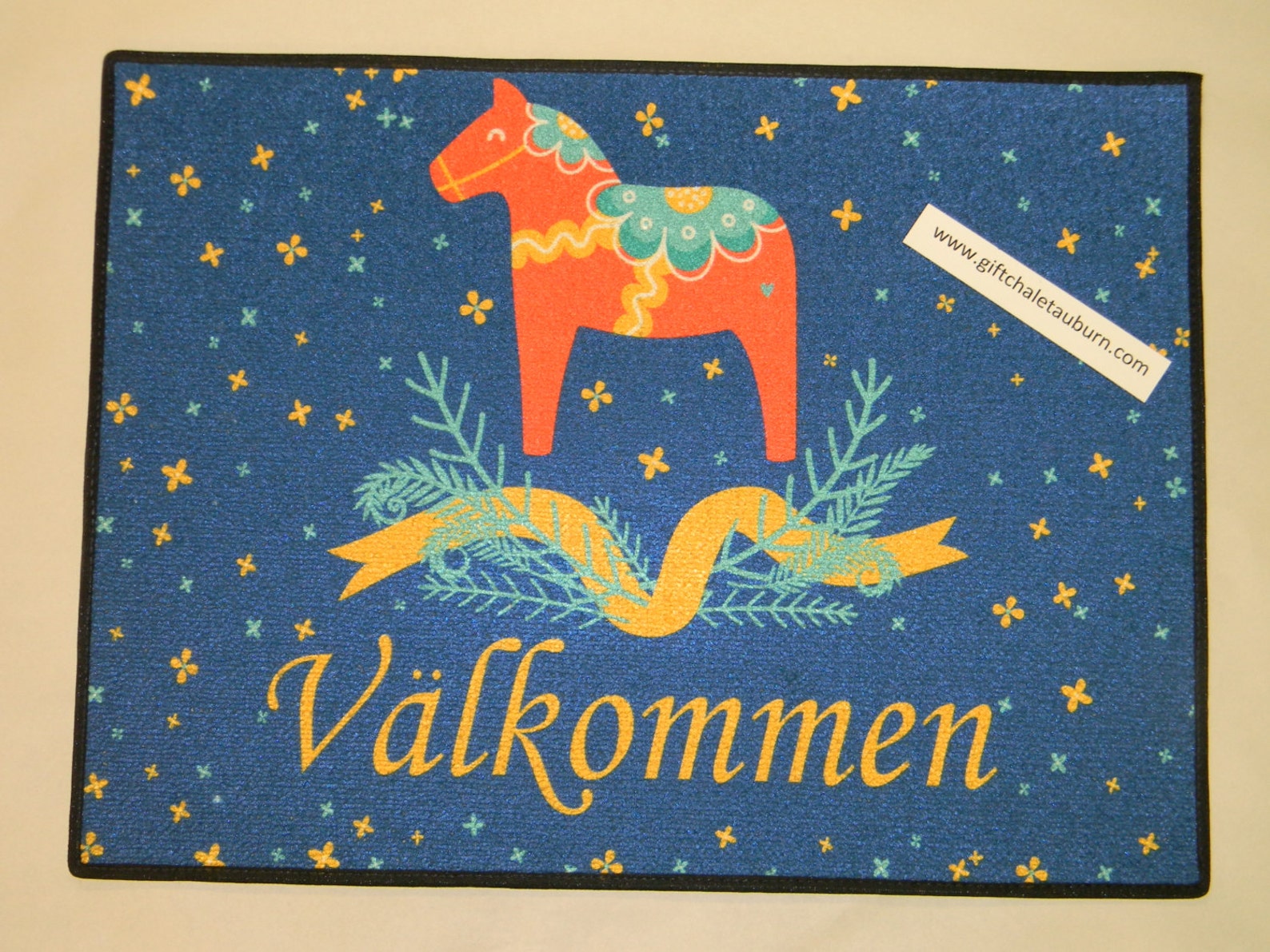 Dala Rugs Scandinavian Swedish Valkommen Dala Horse Rug ~ Door Mat - Etsy