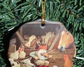 Ceramic Scalloped Edge Ornament - Swedish Tomte