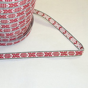 Swedish Woven Fabric Ribbon Trim - 5 yard piece - #1069