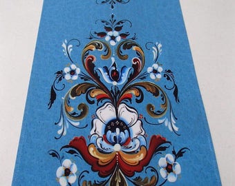 Norwegian Folk Art Rosemaling Printed on Polyester Table Runner 11" x 35" Lise Lorentzen artwork