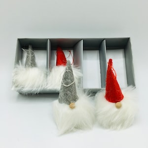 Scandinavian Santa Elf Gnome Tomte - Box of 4 Ornaments