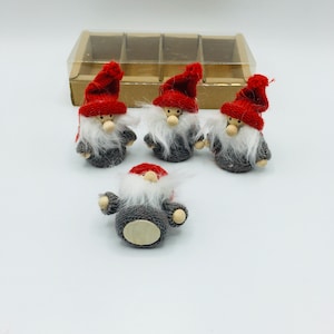 Scandinavian Nordic Santa Elf Gnome Tomte Box of 4 Ornaments