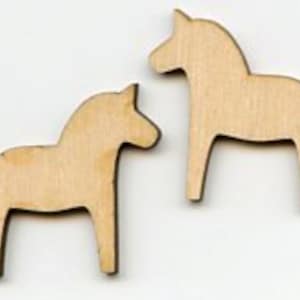 12 Wood Dala Horses, Vikings or Hearts for Craft Projects