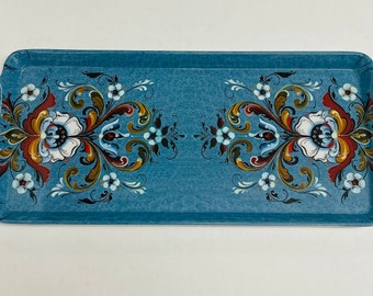 Norwegian Rosemaling Serving Tray for Scandinavian Swedish Almond Cake