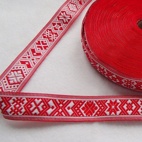 Swedish Woven Fabric Ribbon Trim - 5 yard piece - Nordic Star
