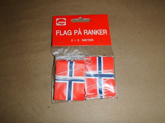 Scandinavian Norway Flag Party or Christmas Tree Garland