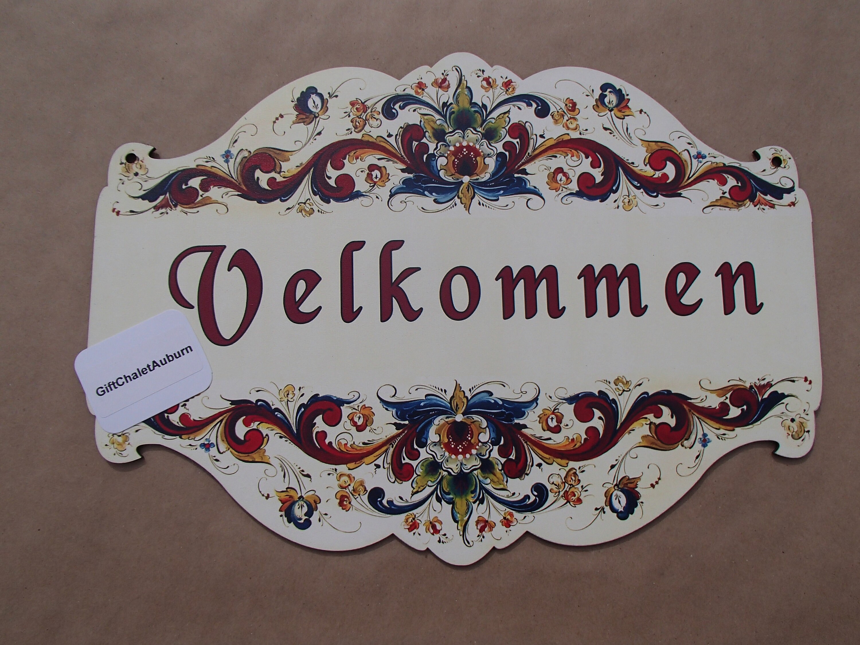 Norwegian Velkommen or Swedish Valkommen Rosemaling Sign Wall | Etsy