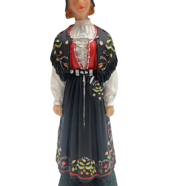 Vintage Scandinavian Norwegian Collectible Bunad Figure -  Rogaland Lady